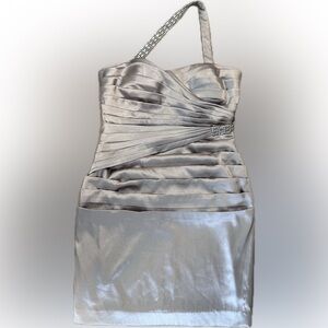 Champagne Calvin Klein Diamond cross body strap Dress (12) US